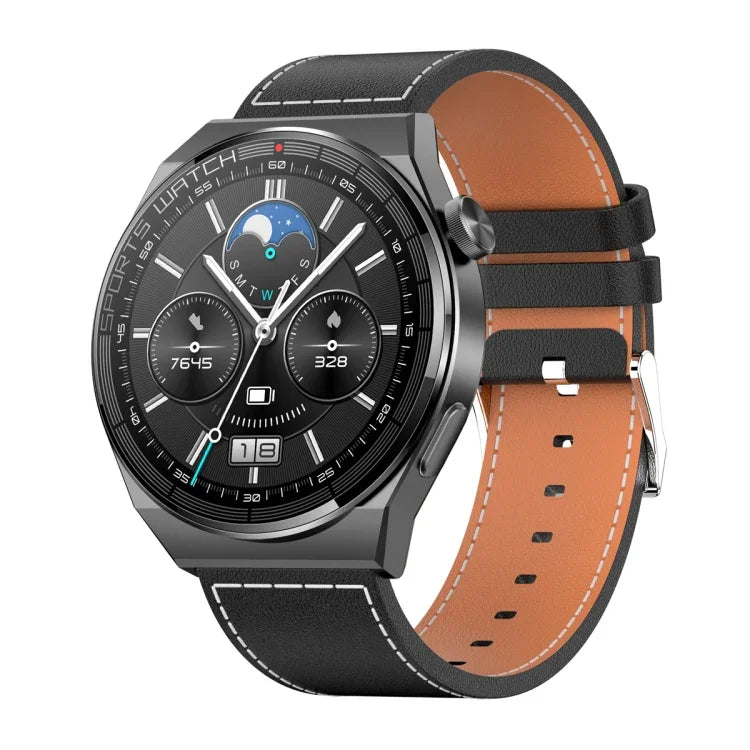 Relógio Inteligente KT62 com Ecrã Redondo TFT de 1,36 polegadas, Suporta Chamada Bluetooth / Monitorização de Oxigénio no Sangue, Correia em Silicone, Correia em Pele, Correia em Aço