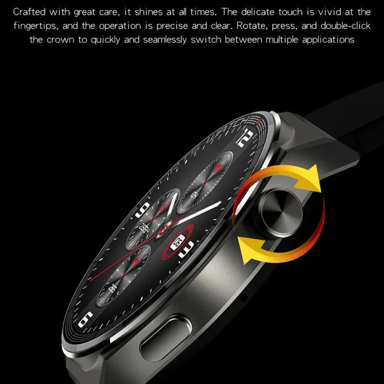 Relógio Inteligente KT62 com Ecrã Redondo TFT de 1,36 polegadas, Suporta Chamada Bluetooth / Monitorização de Oxigénio no Sangue, Correia em Silicone, Correia em Pele, Correia em Aço