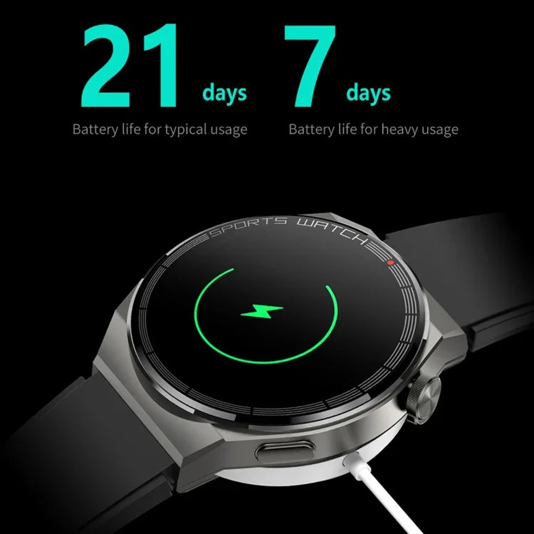 Relógio Inteligente KT62 com Ecrã Redondo TFT de 1,36 polegadas, Suporta Chamada Bluetooth / Monitorização de Oxigénio no Sangue, Correia em Silicone, Correia em Pele, Correia em Aço