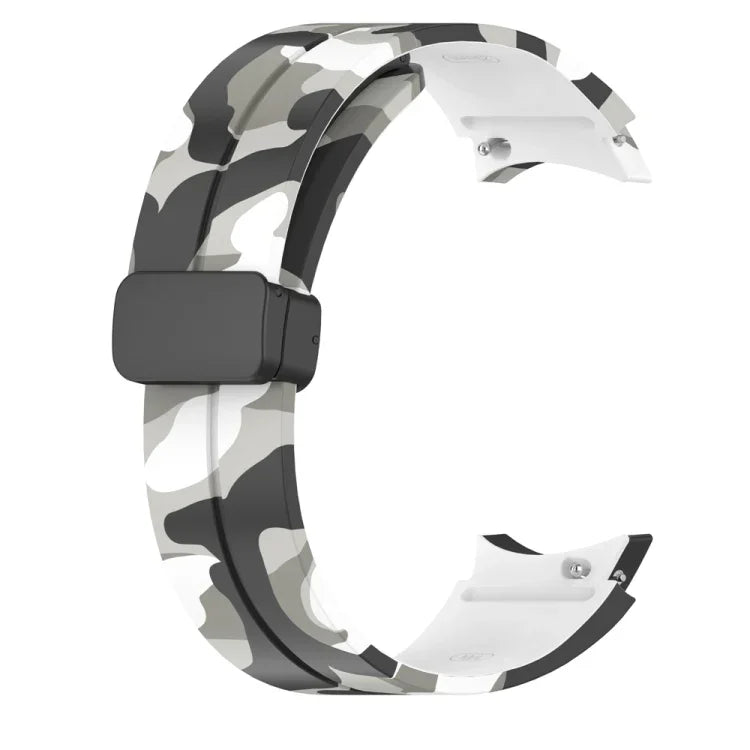Pulseira de relógio em silicone camuflado com fecho magnético, para Samsung Galaxy Watch5 / 5 Pro / Watch 4 / 4 Classic