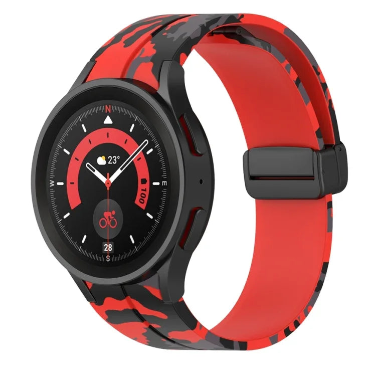 Pulseira de relógio em silicone camuflado com fecho magnético, para Samsung Galaxy Watch5 / 5 Pro / Watch 4 / 4 Classic