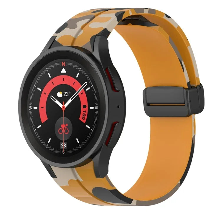 Pulseira de relógio em silicone camuflado com fecho magnético, para Samsung Galaxy Watch5 / 5 Pro / Watch 4 / 4 Classic