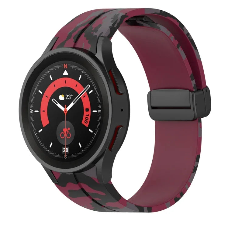 Pulseira de relógio em silicone camuflado com fecho magnético, para Samsung Galaxy Watch5 / 5 Pro / Watch 4 / 4 Classic