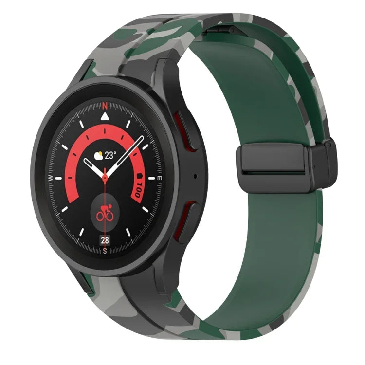 Pulseira de relógio em silicone camuflado com fecho magnético, para Samsung Galaxy Watch5 / 5 Pro / Watch 4 / 4 Classic