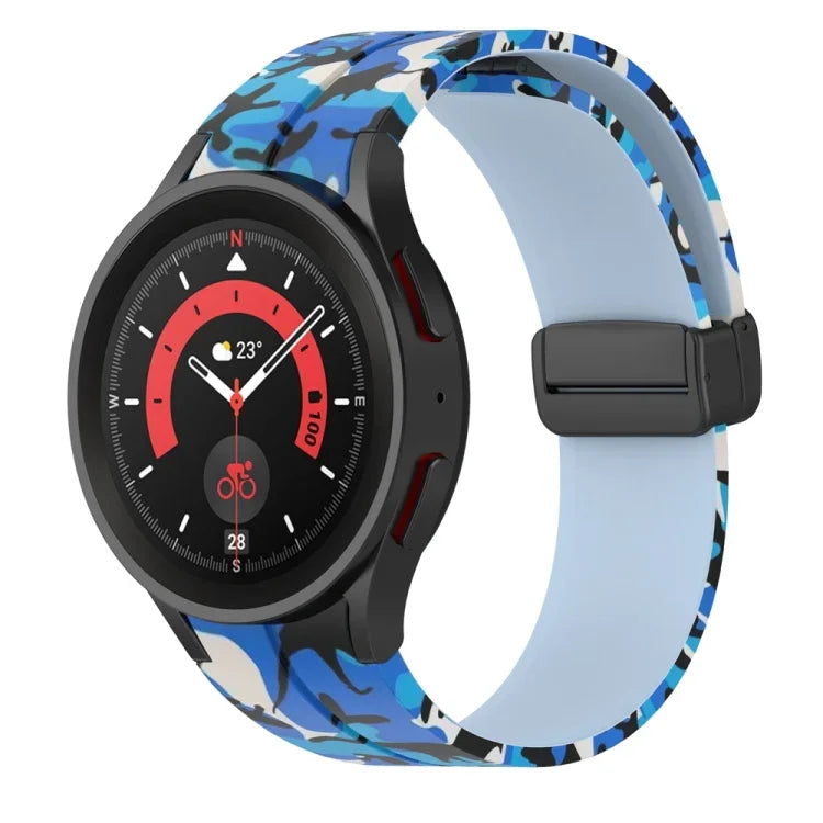 Pulseira de relógio em silicone camuflado com fecho magnético, para Samsung Galaxy Watch5 / 5 Pro / Watch 4 / 4 Classic