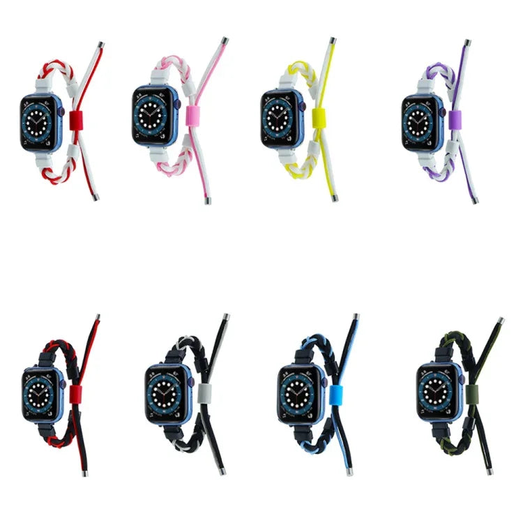 Correia de Relógio em Nylon Trançado com Corda de Silicone, Para Apple Watch 42mm, Para Apple Watch 38mm