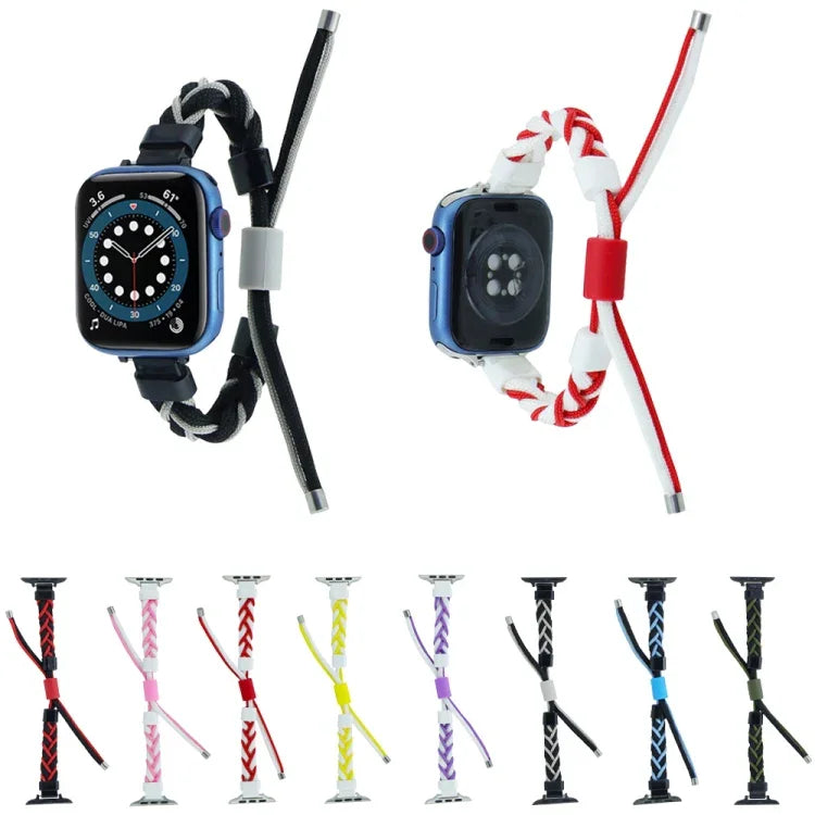 Correia de Relógio em Nylon Trançado com Corda de Silicone, Para Apple Watch 42mm, Para Apple Watch 38mm