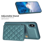 BF25 Square Plaid Card Bag Holder Phone Case, For iPhone XS Max, For iPhone 8 Plus / 7 Plus