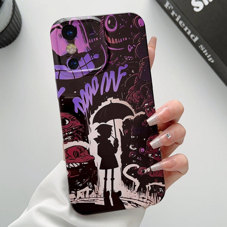 Painted Pattern Precise Hole PC Phone Case, For iPhone X / XS