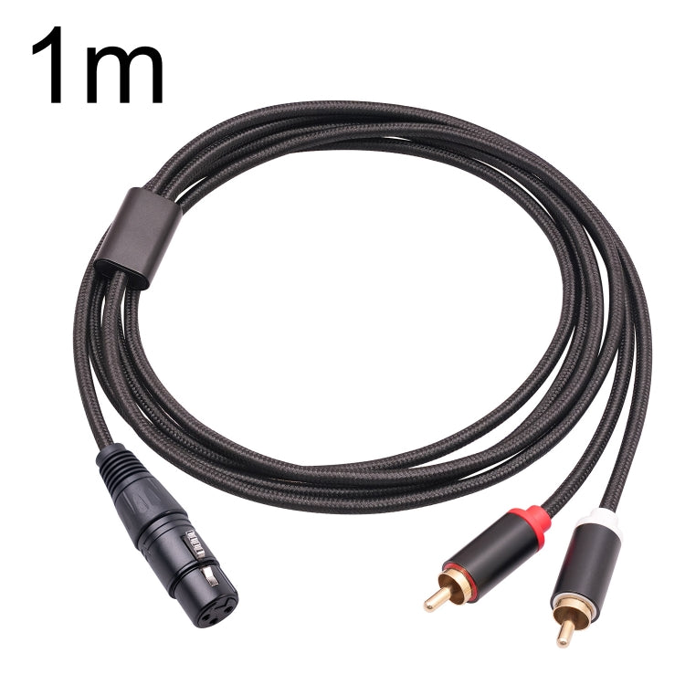 Cabo de áudio divisor em Y RCA20 XLR fêmea para duplo RCA, 1m, 2m, 3m