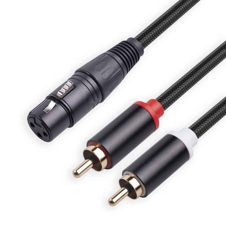 Cabo de áudio divisor em Y RCA20 XLR fêmea para duplo RCA, 1m, 2m, 3m
