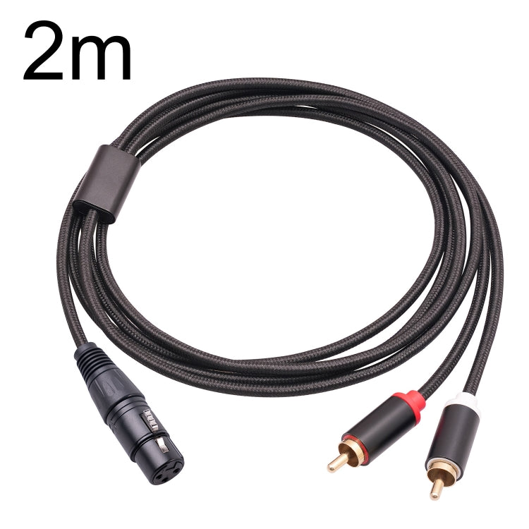Cabo de áudio divisor em Y RCA20 XLR fêmea para duplo RCA, 1m, 2m, 3m