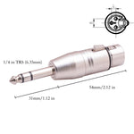 Adaptador LZ1179 6,35mm 1/4 TRS macho para XLR 3 pinos fêmea, LZ1179