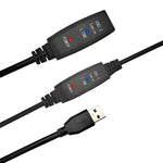 Cabo de extensão USB 3.0 macho para fêmea super rápido, 5 m, 10 m