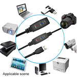 Cabo de extensão USB 3.0 macho para fêmea super rápido, 5 m, 10 m