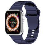 Correia de relógio em silicone estilo armadura com fivela quadrada, para Apple Watch 8 45mm, para Apple Watch SE 2022 40mm, para Apple Watch SE 2022 44mm