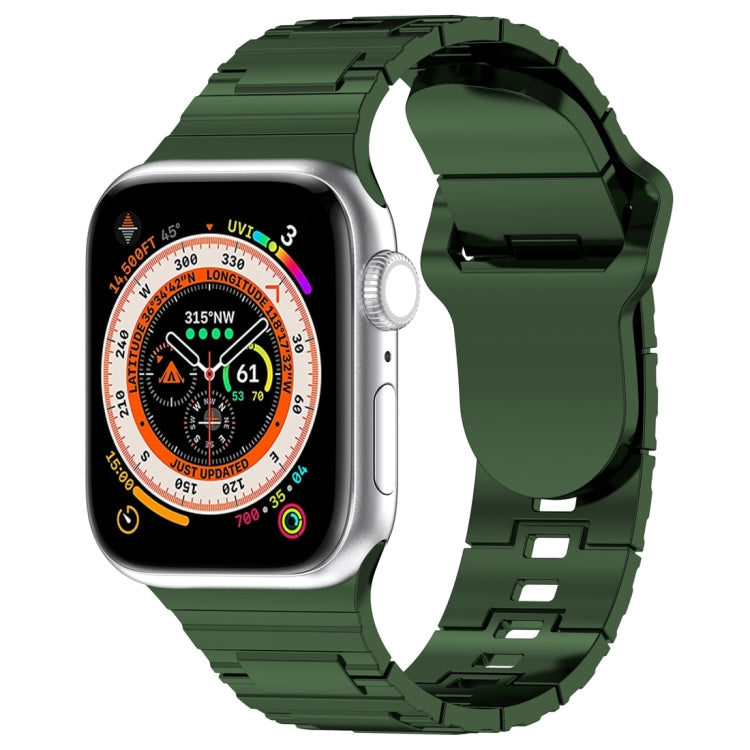 Correia de relógio de silicone estilo armadura com fivela quadrada, para Apple Watch 5 44mm, para Apple Watch 5 40mm, para Apple Watch 4 44mm