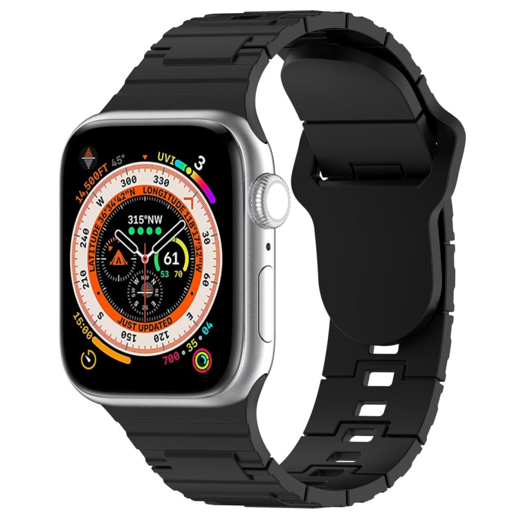 Correia de relógio de silicone estilo armadura com fivela quadrada, para Apple Watch 5 44mm, para Apple Watch 5 40mm, para Apple Watch 4 44mm