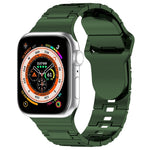 Correia de relógio de silicone estilo armadura com fivela quadrada, para Apple Watch 5 44mm, para Apple Watch 5 40mm, para Apple Watch 4 44mm