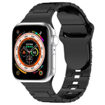 Correia de relógio de silicone estilo armadura com fivela quadrada, para Apple Watch 5 44mm, para Apple Watch 5 40mm, para Apple Watch 4 44mm