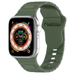 Correia de relógio de silicone estilo armadura com fivela quadrada, para Apple Watch 42mm, para Apple Watch 38mm, para Apple Watch Ultra 2 49mm