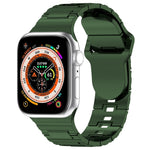 Correia de relógio em silicone estilo armadura com fivela quadrada, para Apple Watch Ultra 49mm, para Apple Watch SE 2023 44mm, para Apple Watch 8 41mm