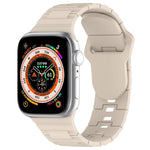 Correia de relógio em silicone estilo armadura com fivela quadrada, para Apple Watch Ultra 49mm, para Apple Watch SE 2023 44mm, para Apple Watch 8 41mm