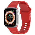 Correia de relógio de silicone estilo armadura com fivela quadrada, para Apple Watch 42mm, para Apple Watch 38mm, para Apple Watch Ultra 2 49mm