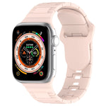 Correia de relógio de silicone estilo armadura com fivela quadrada, para Apple Watch 42mm, para Apple Watch 38mm, para Apple Watch Ultra 2 49mm