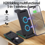 H28 Carregador Sem Fios Dobrável Multifuncional 5 em 1 15W, H28