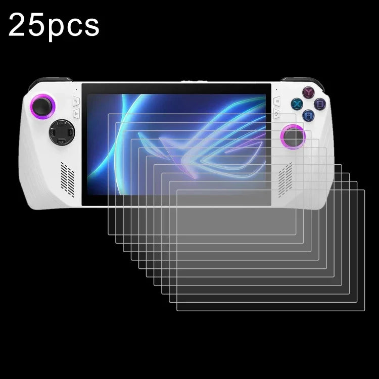 25 unidades de Película de Vidro Temperado à Prova de Explosão 9H 0,3mm, Para ASUS Xbox Ally 7.0 polegadas 2025, Para ASUS Rog Ally X 7.0, Para ASUS ROG Ally