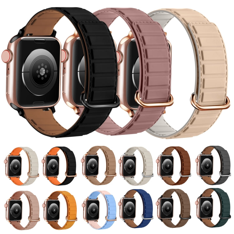 Correia de relógio magnética em silicone com fivela invertida, para Apple Watch Series 7 41mm, para Apple Watch Series 7 45mm, para Apple Watch SE 40mm
