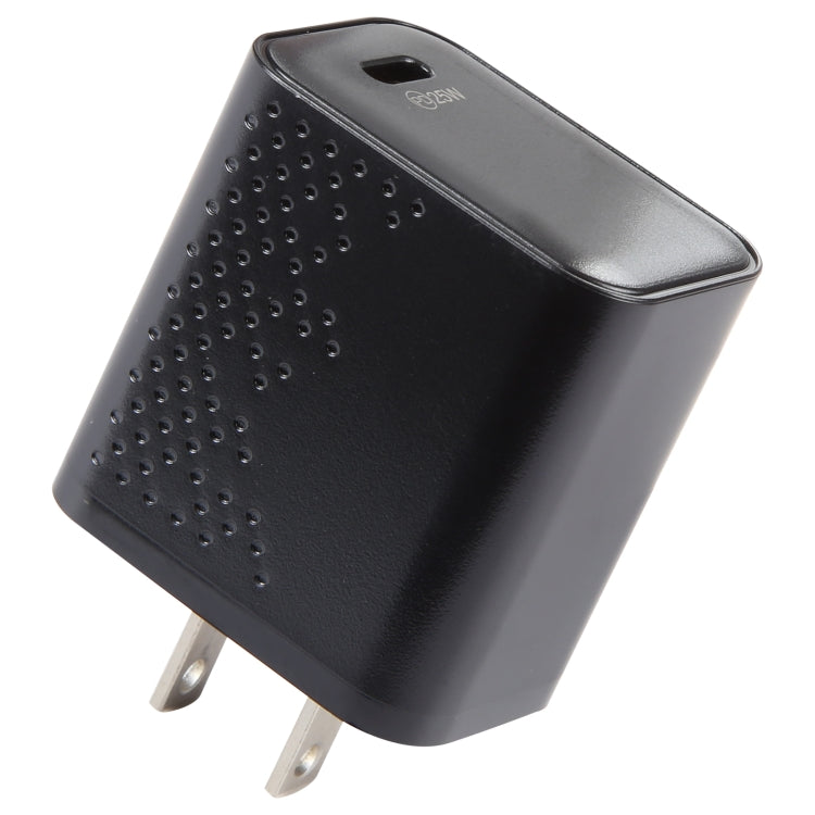 LZ-105PD Carregador de Viagem 25W USB-C / Tipo-C com Padrão de Pontos, Ficha EUA, Ficha UE