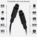 Cabo de Ligação Óptico de Fibra Digital EMK Porta Quadrada para Porta Quadrada para Altifalante, 1m, 1.5m, 2m, 3m, 5m, 8m, 10m, 15m, 25m