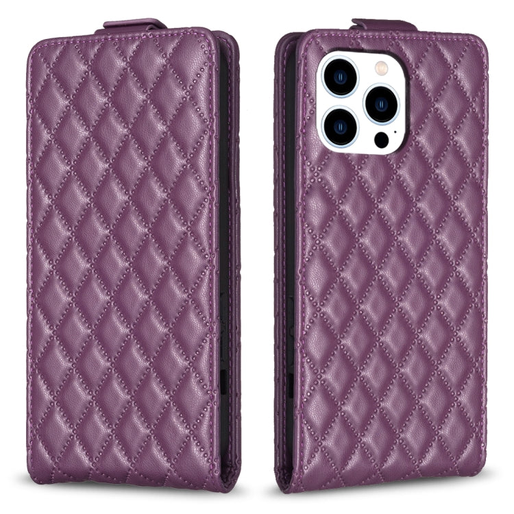 Diamond Lattice Vertical Flip Leather Phone Case, For iPhone 16 Pro Max, For iPhone 16 Pro, For iPhone 16 Plus, For iPhone 16, For iPhone 15 Pro Max, For iPhone 15 Pro, For iPhone 15 Plus, For iPhone 15