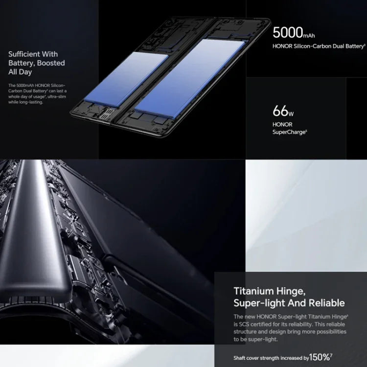 Honor Magic V2 Ultimate 5G, 7,92 polegadas + 6,43 polegadas MagicOS 7.2 Snapdragon 8 Gen2 Octa Core até 3,36GHz, Rede: 5G, OTG, Não suporta Google Play, 16GB+1TB