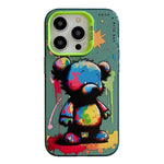 Capa para telemóvel PC + TPU da série pintura a óleo com padrão animal, Para iPhone 16 Pro Max