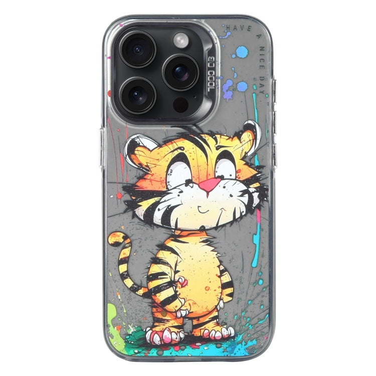 Capa para telemóvel série pintura a óleo padrão animal PC + TPU, para iPhone 16 Pro