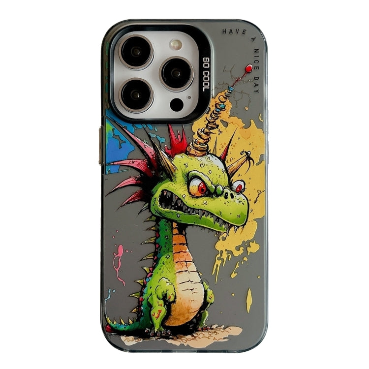 Capa para telemóvel PC + TPU da série pintura a óleo com padrão animal, Para iPhone 16 Pro Max