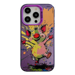 Capa para telemóvel PC + TPU da série pintura a óleo com padrão animal, Para iPhone 16 Pro Max