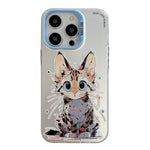 Capa para telemóvel PC + TPU da série pintura a óleo com padrão animal, Para iPhone 16 Pro Max