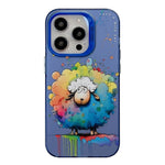Capa para telemóvel PC + TPU da série pintura a óleo com padrão animal, Para iPhone 16 Pro Max