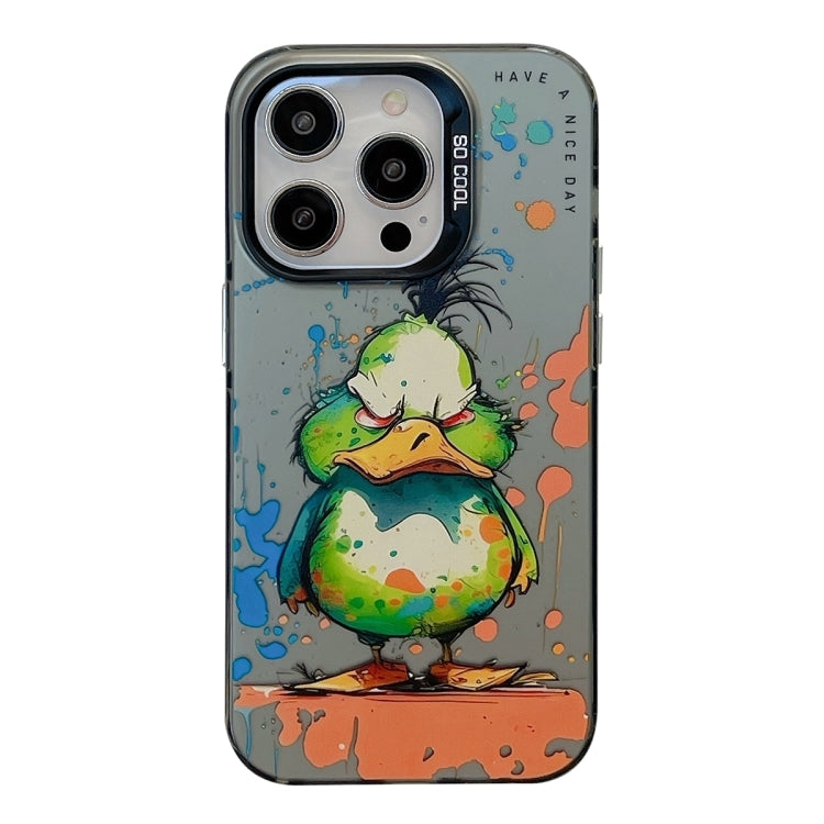 Capa para telemóvel PC + TPU da série pintura a óleo com padrão animal, Para iPhone 16 Pro Max