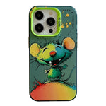 Capa para telemóvel série pintura a óleo padrão animal PC + TPU, para iPhone 16 Pro