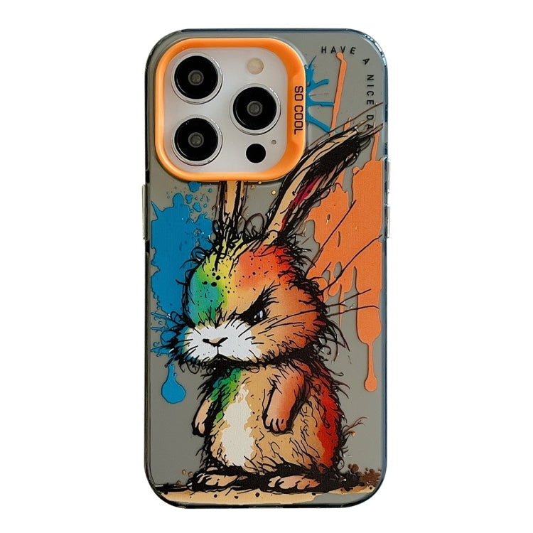 Capa para telemóvel série pintura a óleo padrão animal PC + TPU, para iPhone 16 Pro