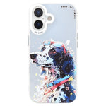 Capa para telemóvel série pintura a óleo padrão animal PC + TPU, para iPhone 16 Plus