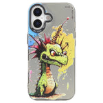 Capa para telemóvel série pintura a óleo padrão animal PC + TPU, para iPhone 16 Plus