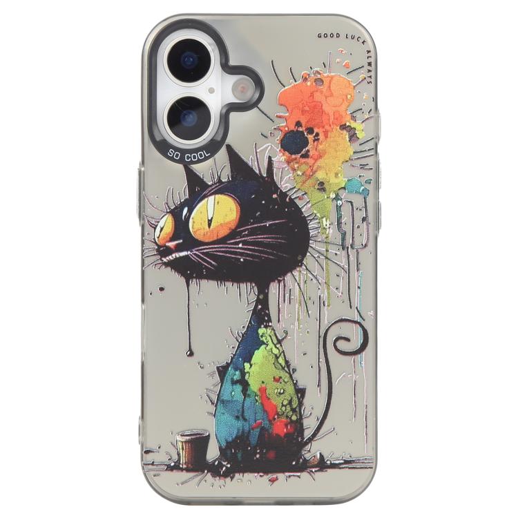 Capa para telemóvel série pintura a óleo padrão animal PC + TPU, para iPhone 16 Plus
