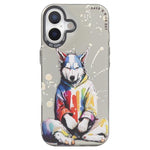 Capa para telemóvel série pintura a óleo padrão animal PC + TPU, para iPhone 16 Plus