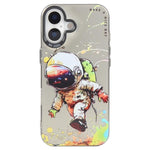 Capa para telemóvel série pintura a óleo padrão animal PC + TPU, para iPhone 16 Plus